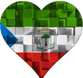 Cuore Guinea Equatoriale Africa Bandiere 