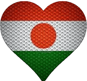 Coeur Niger Afrique Drapeaux 