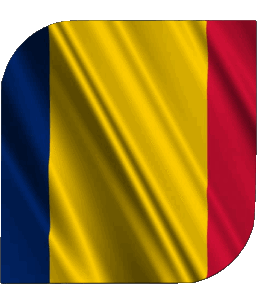 Square Chad Africa Flags 