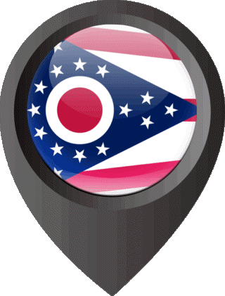 Epingle de Localisation Ohio U.S.A - Etats Amériques Drapeaux 