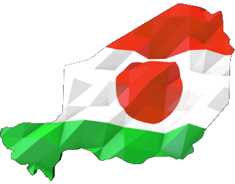 Mapa Niger África Banderas 