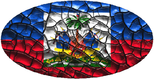 Ovale Haiti America Flags 