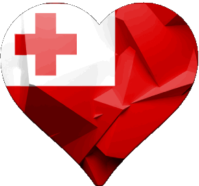 Coeur Tonga Océanie Drapeaux 