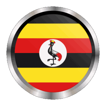 Round - Rings Uganda Africa Flags 