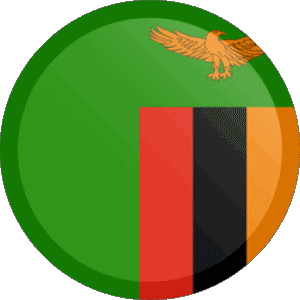 Round Zambia Africa Flags 