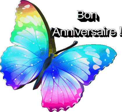005 Transparent Background Papillons Bon Anniversaire French Messages 