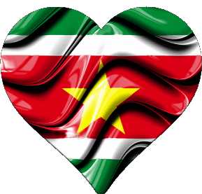 Corazón Surinam América Banderas 