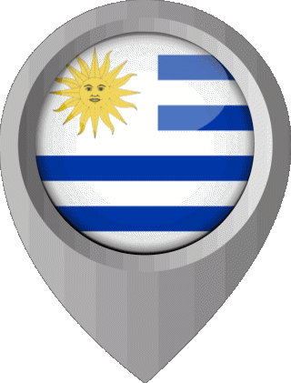 Location Pin Uruguay America Flags 