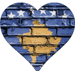 Corazón Kosovo Europa Banderas 