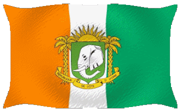 Waving Ivory Coast Africa Flags 