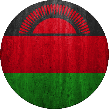 Round Malawi Africa Flags 