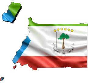 Mapa Guinea Ecuatorial África Banderas 