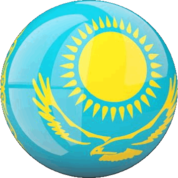 Runde Kazakhstan Asien Fahnen 