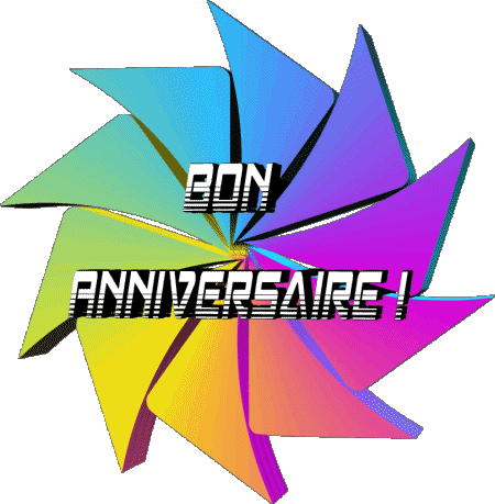 016 Fondo transparente Abstrait - Géométrique Bon Anniversaire Francés Mensajes 