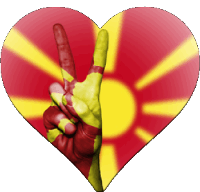 Heart Macedonia Europe Flags 