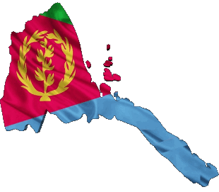 Mapa Eritrea África Banderas 