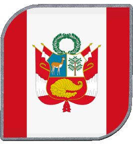 Square Peru America Flags 