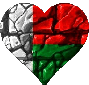 Heart Madagascar Africa Flags 