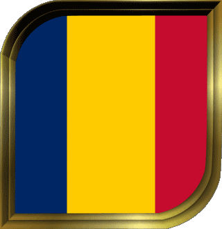 Square Chad Africa Flags 