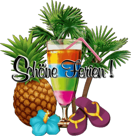16 Fondo transparente Schöne Ferien Alemán Mensajes 