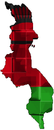 Karte Malawi Afrika Fahnen 