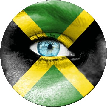 Round Jamaica America Flags 