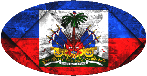 Ovale Haiti America Flags 