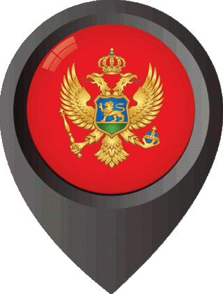 Marcador de ubicación Montenegro Europa Banderas 