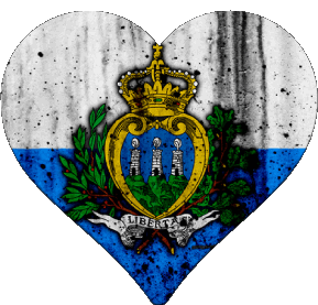 Heart San Marino Europe Flags 