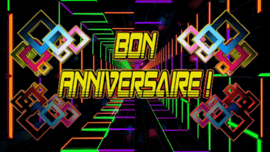 001 Fondo animado Abstrait - Géométrique Bon Anniversaire Francés Mensajes 