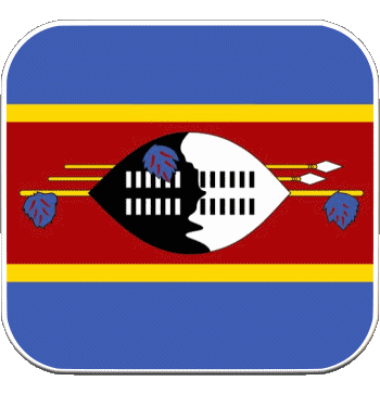 Quadrato Eswatini Africa Bandiere 