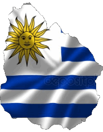 Map Uruguay America Flags 