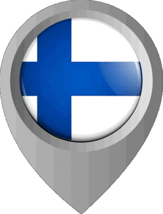 Marcador de ubicación Finlandia Europa Banderas 