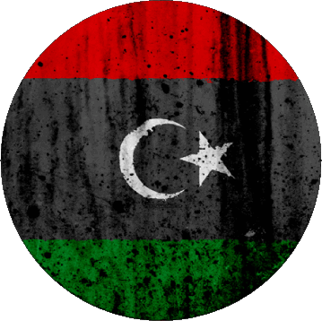 Runde Libyen Afrika Fahnen 