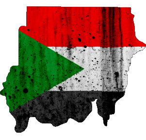 Carta Geografica Sudan Africa Bandiere 