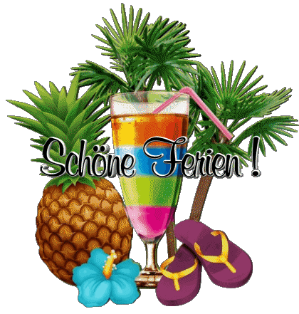 16 Fondo transparente Schöne Ferien Alemán Mensajes 