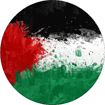 Round Palestine Asia Flags 