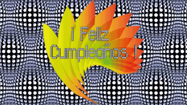 004 Fondo animado Abstracto - Geométrico Feliz Cumpleaños Español Mensajes 