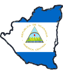 Karte Nicaragua Amerika Fahnen 