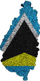 Map St. Lucia America Flags 