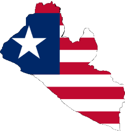 Karte Liberia Afrika Fahnen 