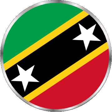 Round Saint Kitts and Nevis America Flags 