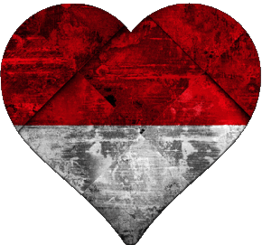 Heart Monaco Europe Flags 