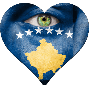 Herz Kosovo Europa Fahnen 