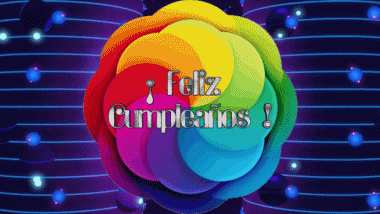 003 Animierter Hintergrund Abstracto - Geométrico Feliz Cumpleaños Spanisch Nachrichten 