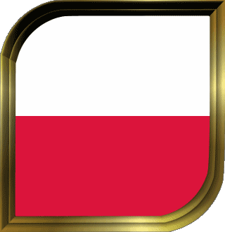 Quadrato Polonia Europa Bandiere 