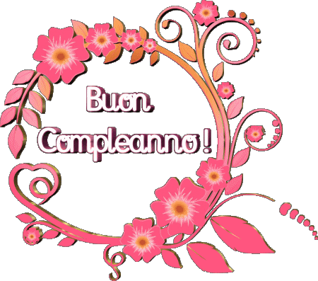 022 Transparenter Hintergrund Floreale Buon Compleanno Italienisch Nachrichten 