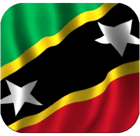 Plaza 2 Saint Kitts y Nevis América Banderas 