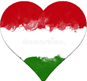 Coeur Hongrie Europe Drapeaux 
