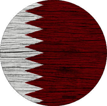 Round Qatar Asia Flags 